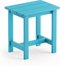 LUE BONA Outdoor Side Table, HDPS Small Outdoor Table, Rectangle Adirondack Side Table, Outside End Table for Patio, Porch, Pool, Weather Resistant/Easy Maintenance/Indoor or OutsideUse, Sky Blue