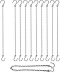 Adjustable Hanging Chain with Hooks, 20.8", Black 15pcs Heavy Duty for Hanging Grow Lights, Christmas Wreath, Neon Sign, Indoor Plants, Bird Feeders
