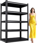 71"H-35"W Garage Shelving Heavy Duty Storage Shelves, Metal Adjustable Shelving Unit, Utility Garage Organizer Shelf for Basement, Pantry, Kitchen, Warehouse,15.7"D x 35.4"W x 71.2"H, Black