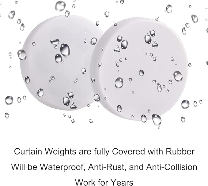 Magnetic Shower Curtain Weights, Rubber Covered Heavy Duty Weights, Prevent Curtain Liner from Blowing Around, Work for Drapery, Tablecloth, Flag, Outdoor Curtain 6 Pairs(Pack of 12)