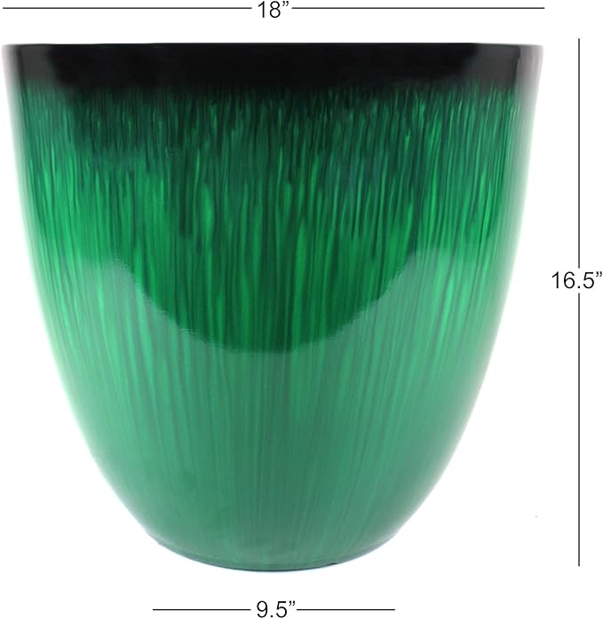 Gardener Select EPR18-205 Egg Planter Green Flower, 18"
