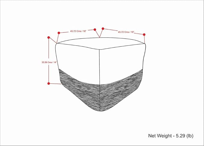 SIMPLIHOME Macie Square Pouf - 18 inch Wide Handcrafted PET Polyester Ottoman in Grey and White, Boho Indoor/Outdoor Footstool or Extra Seating for Living Room with Polystyrene Bead Filling, Assembled