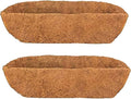 2pcs Trough Coco Liner 24 inch Wall Planter Replaceable Coco Liner for Window Box, Fence Flower Baskets