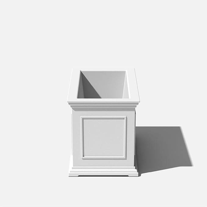 Veradek Brixton Series Long Plastic Planter - Large Planter Box for Indoor or Outdoor Patio/Balcony | Durable All-Weather Use with Drainage Holes | Classic Estate Design for Flowers, Trees, Shrubs