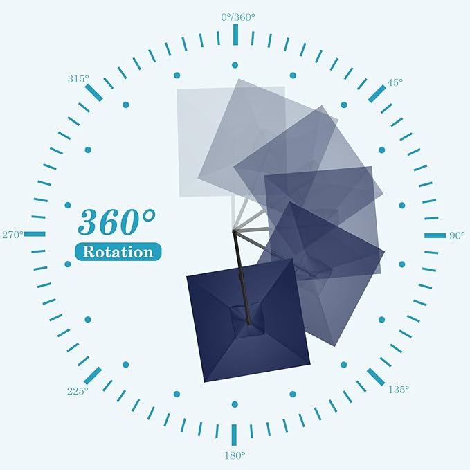 HOTEEL10x10ft Patio Umbrella Cantilever Umbrellas - Upgrade and Intensify - 360 Rotation and 5 Angles Adjustment - Aluminum Offset Pool Umbrella Outdoor Umbrellas for Patio Garden Pool