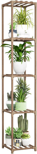 Bamworld Corner Plant Stand Indoor Tall Plant Shelf 5-tier Wood Plant Holder for Multiple Plants Flower Stands Plants Rack Living Room Garden Patio Lawn Window
