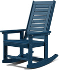 GREENVINES Outdoor Rocking Chairs | Porch Rocker | HDPE Plastic | Blue | Oversized Rockers | High Back | Big & Tall | Ladder Back | for Patio Outside Backyard Balcony Garden