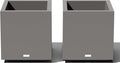Veradek Block Series Cube Plastic Planter - Large Square Planter for Indoor or Outdoor Patio/Garden | Durable All-Weather Use with Drainage Holes | Modern Décor for Tall Plants, Trees, Flowers