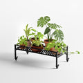 Zhongma Sturdy Metal Plant Stand with Wheels, 32.7x16x11.6 Inch High, Heavy Duty Succulent Shelf for Home Indoor and Outdoor, 220 LBS Capacity & Heavy Duty Construction