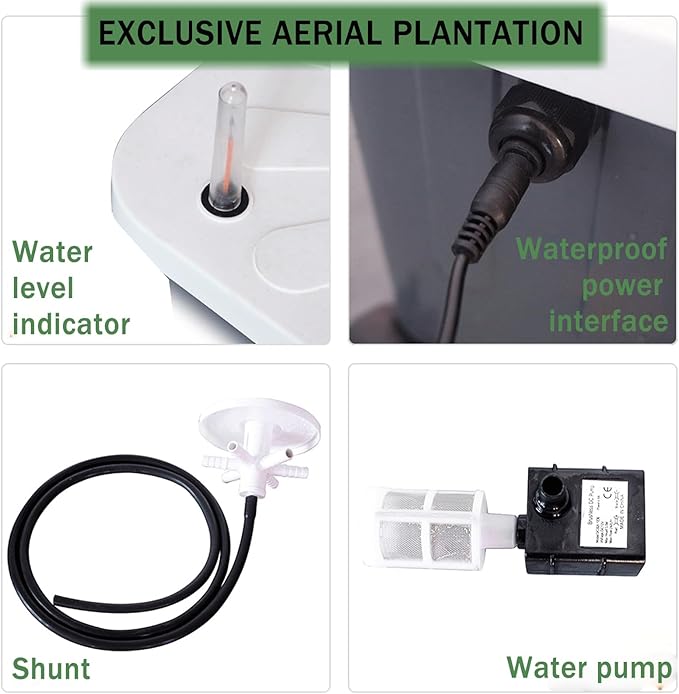 Hydroponics Tower Indoor Growing System Vertical Garden Planter Indoor Smart Garden Kit with Pump and Movable Water Tank Vegetable Plant Gift for Gardening Lover (30-Plants)
