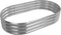 5X2.7X1 FT Oval Galvanized Metal Garden Raised Bed/Plant Box for Planting,32 Inches Diameter Iron Fire Pit Ring,Small Animal Fence-3 in 1 Modular Design in Black (Silver, 60X32X11.5 Inches)