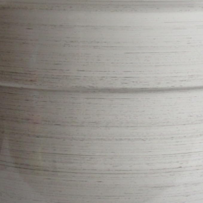 Garden Elements Indoor/Outdoor Glazed Brushed Happy Plastic Planter, Large, Cream, 15"