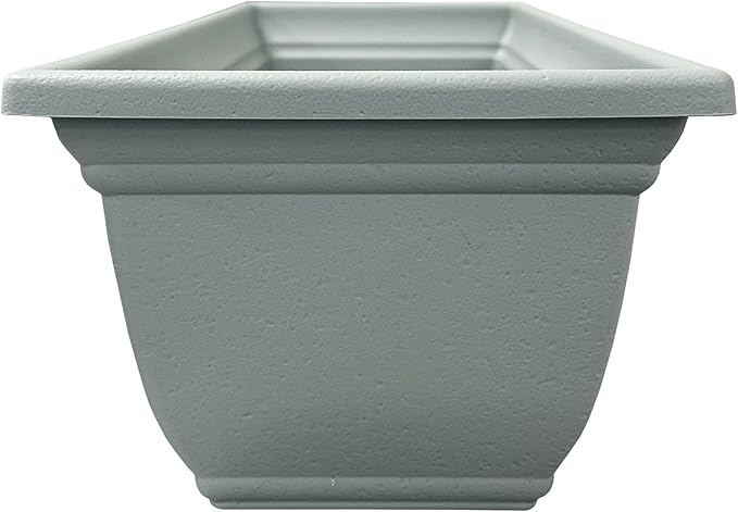 The HC Companies 24 Inch Mojave Window Planter Box with Drainage Holes, Lightweight UV-Resistant Plastic Outdoor Planters, 2-Pack Flower Box for Garden & Home Decor, Sage Green