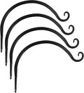 Mkono 4 Pack 8 Inch Plant Hangers Hanging Plant Bracket Wall Post Hooks Indoor Outdoor for Flower Pot Basket, Bird Feeder, Wind Chime, Lanterns, Black