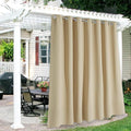 RYB HOME Extra Wide Outdoor Curtains for Patio Waterproof Heavy Duty Thermal Insulated in Summer Full Coverage Privacy for Porch, Cabana & Pergola, W100 x L95, Biscotti Beige, 1 Panel