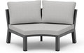 Outdoor Patio Sectional Modular Sofa, Aluminum 1 Piece Curved Patio Couch with Washable Cushions, All Weather PE Rope Sofa for Backyard,Porch, Deck, Poolsid, Gray