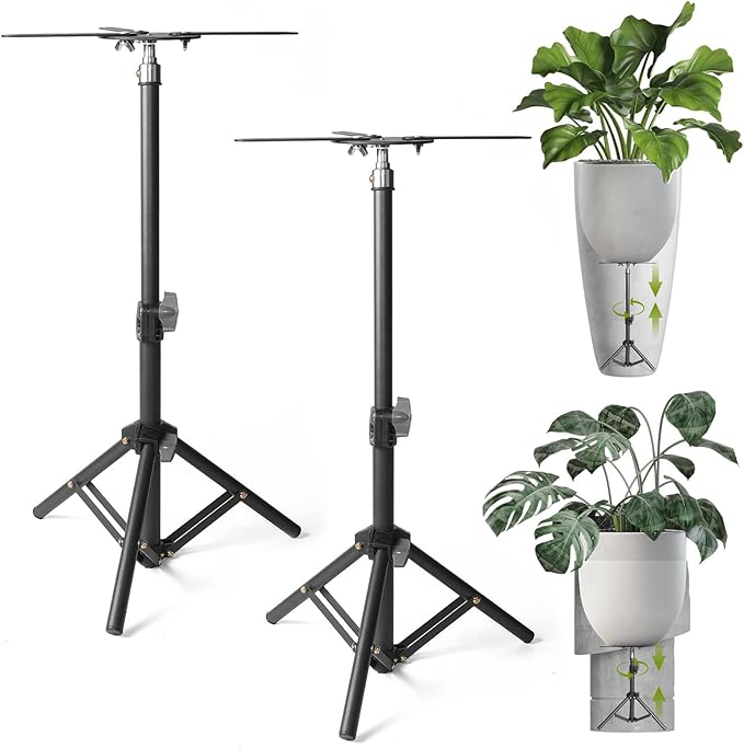 AZEAM Adjustable Plant Risers for Inside Pots, 2 PCS Planter Inserts Fillers for Large Flower Pots, Height Planter Lifter Stand for Outdoor Indoor Plants, 13"- 24" Raise with 4"-12" Top Support