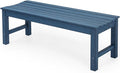 Stoog Backless Outdoor Bench, 2-Person Patio Benches for Outdoors, Weatherproof Garden Bench, Never Rot or Fade, for Enterway, Backyard, Porch and Park, Blue