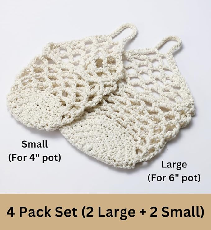 4 Packs Hanging Planters for Indoor Plants, Wall Plant Holder | Plant Hanger Indoor, Wall Planters for Indoor Plants, Hanging Plant (4PK, 2 Large + 2 Small)