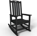 Oversized Rocking Chair, Outdoor Rocking Chair for Adults, All Weather Resistant Porch Rocker for Lawn Garden, Black