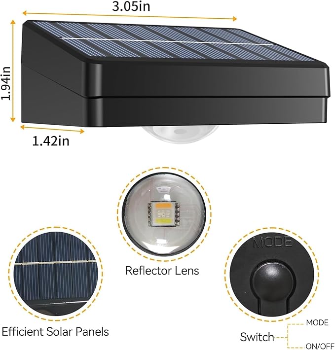 Solar LED Wall Light,RGB Color Changing Spotlight - Waterproof Outdoor Garden Path Lighting,10 Modes Auto On/Off,IP44 ABS Material,30H Runtime No Wiring Needed for Yard & Courtyard (24 P)