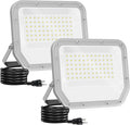 2 Pack Super Bright 6500k 10000lm LED Flood Lights Outdoor,100w Led Outside Lights for Yard Outdoor Waterproof Work Lighting Floodlight for Garage Yard Garden Stadium