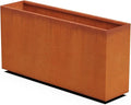 Plantercraft Large Rectangular Planters for Outdoor Plants - 48x24 Inch Extra Large Corten Steel Planter Box for Modern Patio, Deck & Garden | Heavy Duty Metal Planter Rectangle