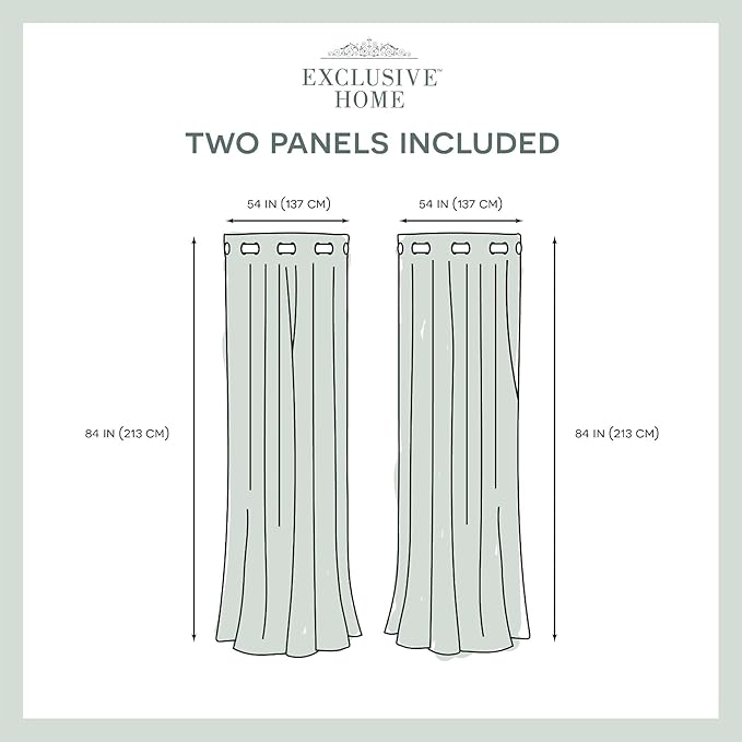 Exclusive Home Canopy Stripe Indoor/Outdoor Grommet Top Curtain Panel, 54"x84", Navy / Sand, Set of 2