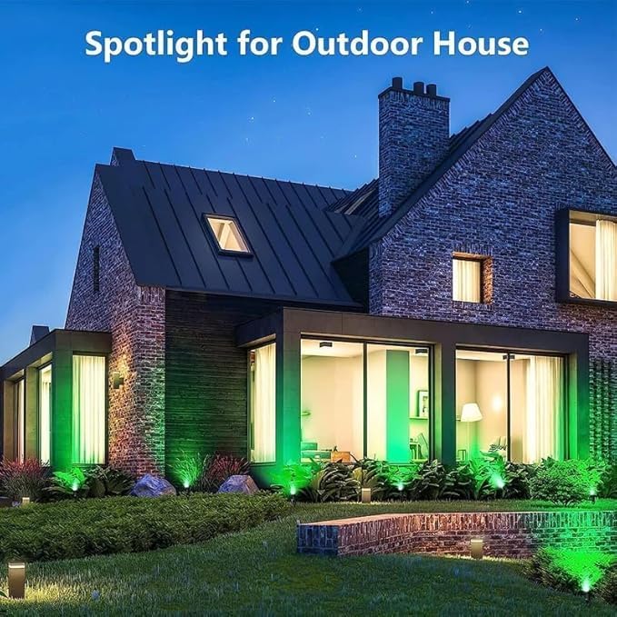Halloween Christmas Outdoor Spotlights Green Landscape Lights Outdoor Spotlight,1 Pack 110v Plug-in Outdoor Waterproof Green Halloween Christmas Spotlights for Garden Pathway Tree Yard