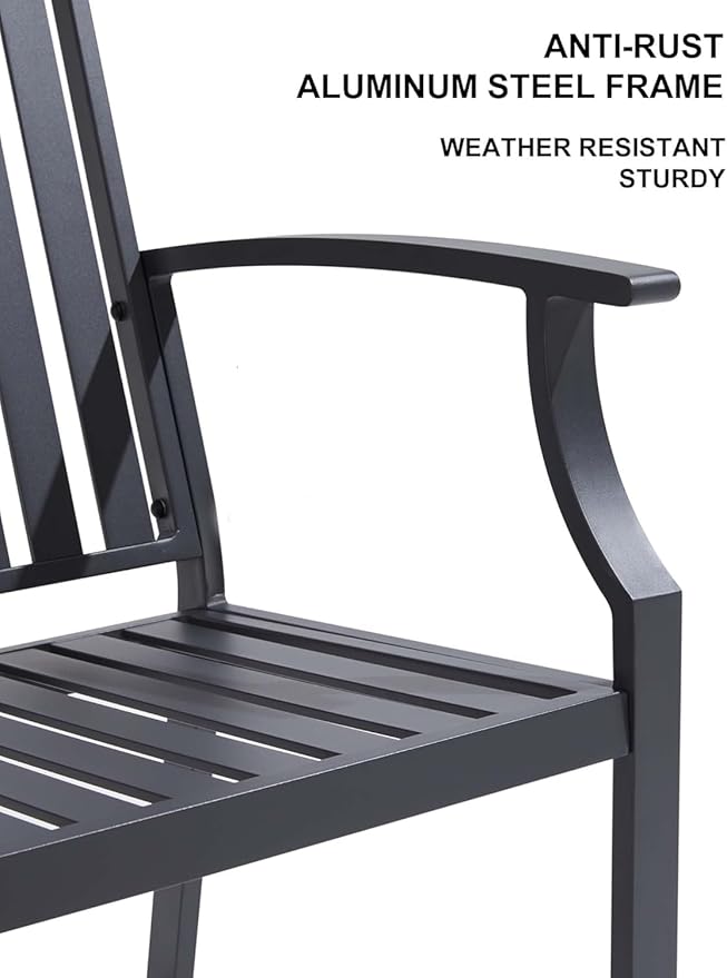 52" Outdoor Bench Garden Bench, Weatherproof Anti-Rust Heavy-Duty Outside Benches Clearance, Aluminum Metal Bench for Front Porch, Patio, Park (Dark Grey,1 PCS)