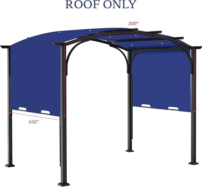Pergola Canopy Replacement Cover for Lowe's Allen + Roth 10x10 Ft Freestanding Pergola, 200" x 103" Shade Cover, Compatible with Model #L-PG152PST-B,Cover Only (Blue)
