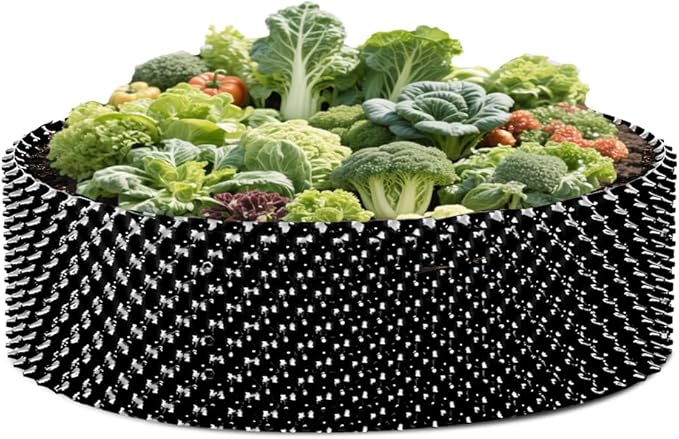 60 Gallon Air Pruning Container, Raised Garden Bed New Plastic Nursery Pot Fruit Vegetable Garden Grow beds (4 ft Diameter), Black