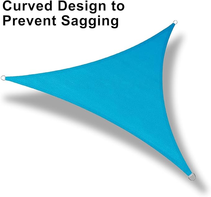 LOVE STORY Custom Size 17'x17'x17' Turquoise Blue Sun Shade Sail Triangle Sunshade Fabric Awning Canopy for Patio Backyard Carport Pergola (Customized)