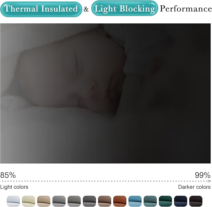 NICETOWN 2 Panels Outdoor Curtains Grommet & Back Tab on Top & Bottom for Patio Waterproof, Thermal Insulated Windproof Blackout Outdoor Drapes Privacy with Rope for Fixed, W52 x L120, Grey