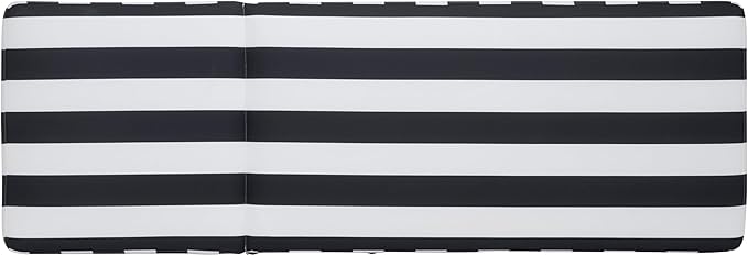 SAFAVIEH Outdoor Patio Furniture Collection - Gillian Heather Tan Rope Daybed, Navy Stripe Cushion, Coastal Sunlounger, Fully Assembled (PAT7527F)