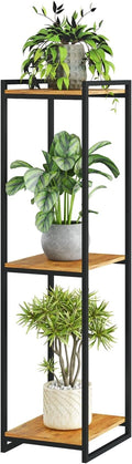 3-Tier Plant Stand Indoor, 45" Tall Modern Plant Shelf Corner Flower Pot Holder Organizer for Living Room Balcony Garden, Rustic Brown