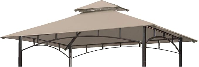 Eurmax USA High Performance Grill Gazebo Canopy Replacement Cover 5x8 BBQ Shelter Top（Beige