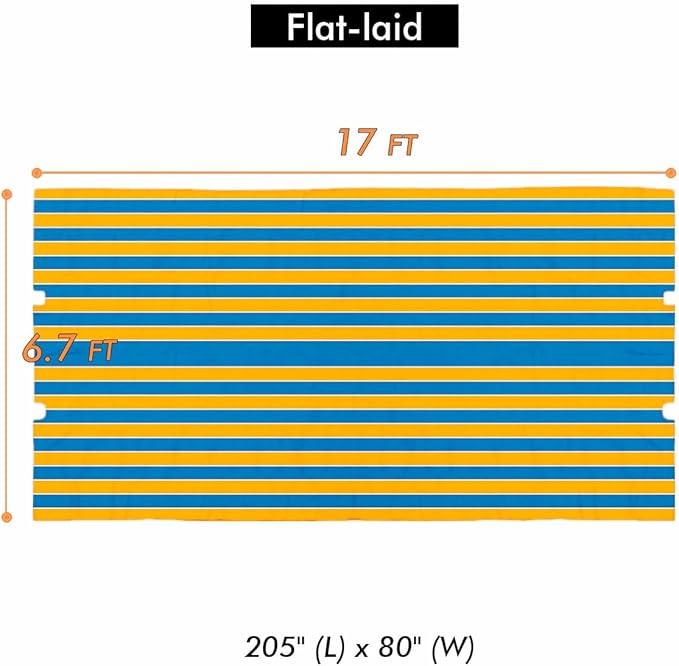 Universal Doubleton Steel Pergola Replacement Cover for Pergola Structures L-PG080PST, 80'x 205'' (Yellow and Blue)