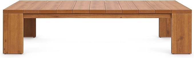 Modway Tahoe Acacia Wood Rectangular Outdoor Patio Coffee Table in Natural - Ideal as Garden Coffee Table or Porch Table