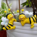 2-Piece Set Bees Pot Huggers for Planters, Climbing Bee Flower Pot Hugger, Hanging Plant Decorations for Pots, Cute Plant Pot Decorations for Home Garden Patio Fence Lawn Yard (Bee)