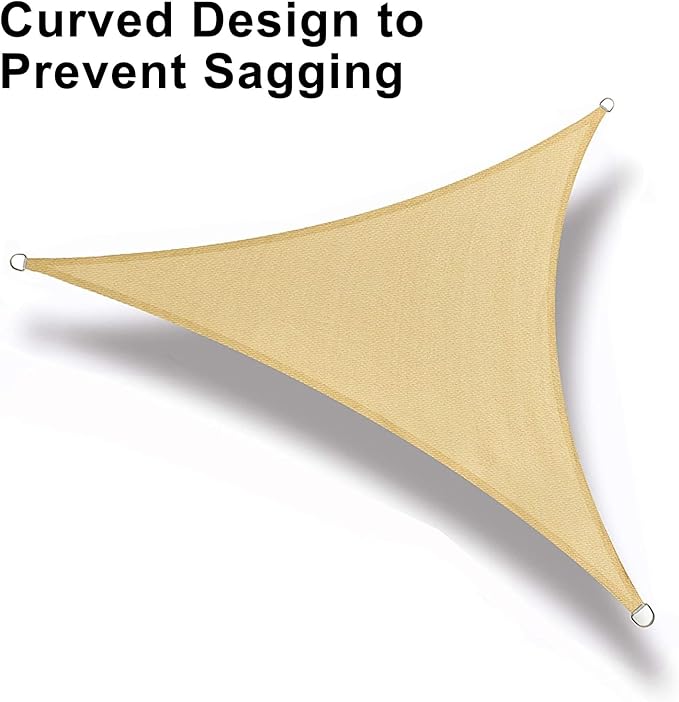 LOVE STORY Custom Size 12'x20'x23.3' Sand Sun Shade Sail Right Triangle Sunshade Fabric Awning Canopy for Patio Backyard Carport Pergola (Customized)