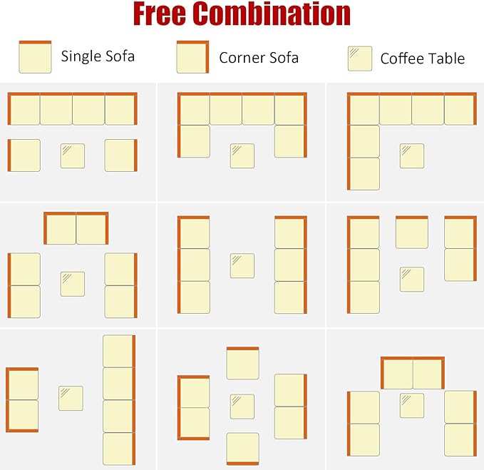 Tangkula 7 Pieces Wicker Patio Furniture Set, All-Weather Outdoor Rattan Sectional Sofa Set with Cushions & Tempered Glass Coffee Table, Outside Sofa Set for Garden, Lawn, Deck, Backyard (White)
