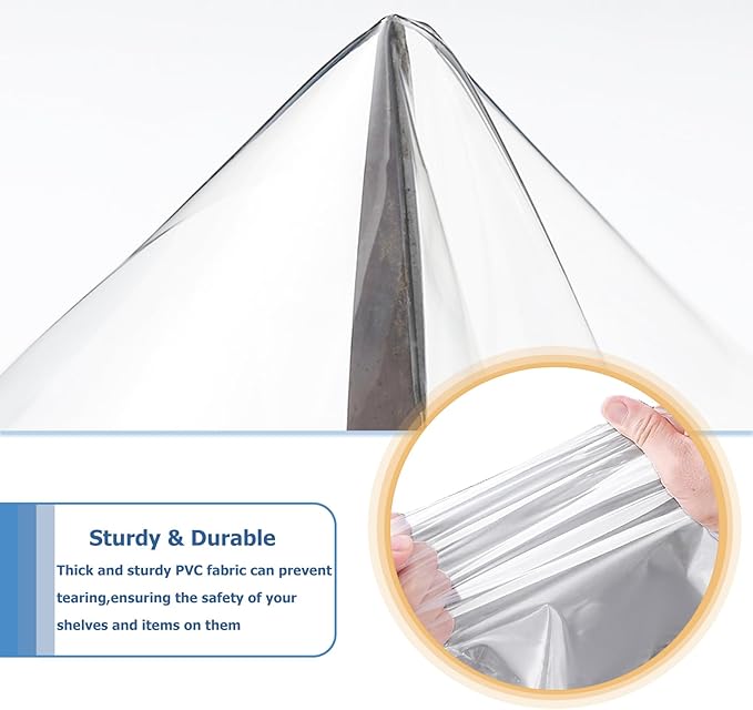 Waterproof Shelf Cover,Durable Dustproof Storage Wire Rack Covers,Outdoor Shelving Covers for Wire Shelves with Zipper 42''x18''x72'',Clear,Cover Only