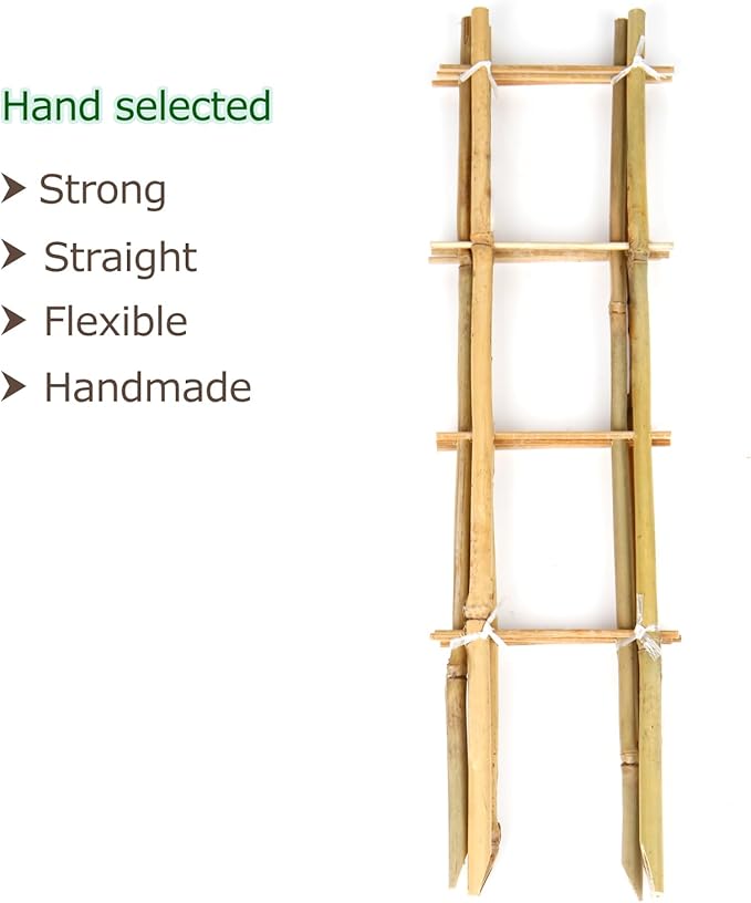 Bamboo Trellis, 16in Ladder-Shaped Trellis for Potted Plants, 3 Pack for Climbing Plants Indoor