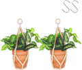 Artilady 2 Pack Beaded Plant Hanger Indoor - Macrame Hanging Planters for Plants Holder No Tassels with Wooden Beads Boho Farmhouse Rustic Home Decor (Wood Color Bead-2pcs)