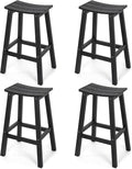 Stoog All-Weather Bar Stools Set of 4, 28" Height Outdoor Bar Stools, Low Maintenance, for Patio, Deck, Kitchen Counter, and Garden, Black