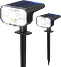 Solar Lights Outdoor Waterproof IP65, Super Bright LED, 6500K 2 Lighting Modes, Solar Powered Yard Garden Solar Spot Lights for Outside Landscape Auto On/Off -2 Pack