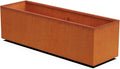 Plantercraft Large Rectangular Planter for Outdoor Plants - 60x18x18 Inch Corten Steel Planter Box | Extra Large Metal Planter for Patios & Landscapes | Heavy Duty Raised Garden Bed