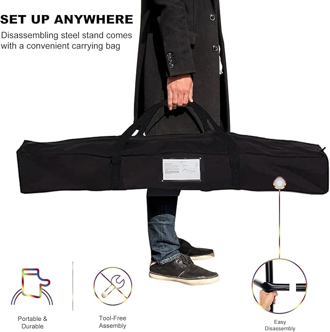 SZHLUX Double Hammock with Stand for Outside 450lb Capacity Steel Stand, Premium Carry Bag Included and Two Anti Roll Balance Beam
