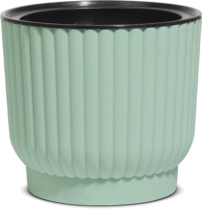 T4U 4 Inch Plant Pots Self Watering, 6 Pack African Violet Pots, Small Plant Pots for Plants, Small Indoor Plant Pot, Self Watering Planter for African Violet, Succulents (6 Pack 4" Pots, Green)